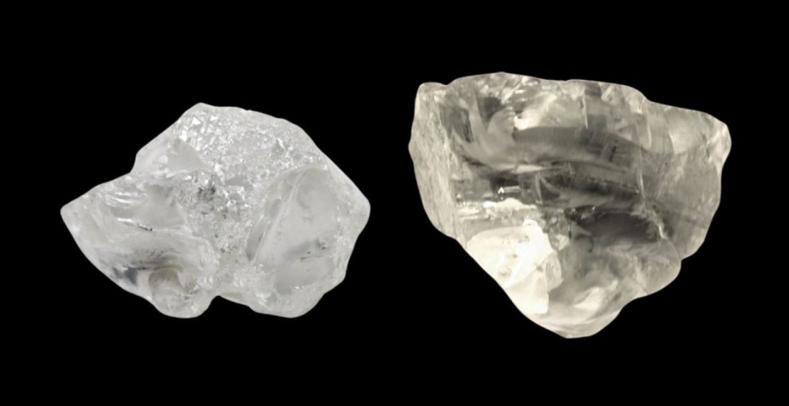 Découverte de deux diamants brutes pesant plus de 100 carats en Angola sur une période de deux jours.